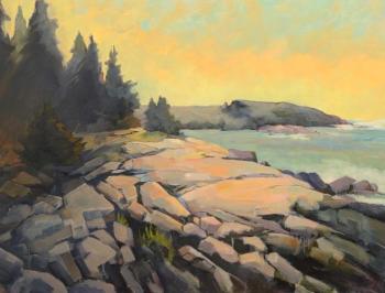 HONORABLE MENTION: "Trail 1, Monhegan" - oil by Judith Schuppien. Judith Schupppien