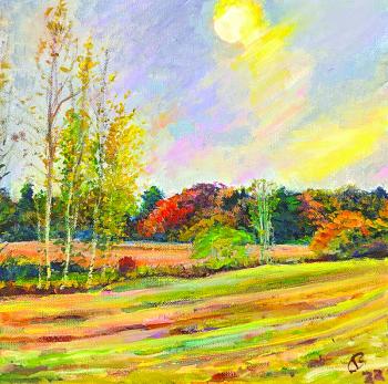 Painting by John Sawyer entitled "Overcast Sun, Falmouth." Courtesy of the venue