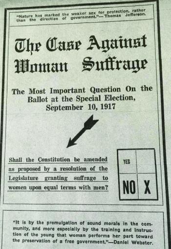 Women's suffrage ballot ad