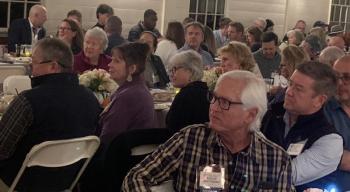 The audience cheered loudly for Chamber of Commerce award recipients Oct. 15 during the annual awards ceremony. BILL PEARSON/Boothbay Register crowd