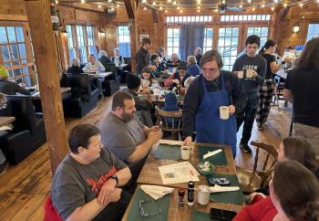 Brady's restaurant was filled with customers shortly after it opened for the pancake breakfast. KEVIN BURNHAM/Boothbay Register Server
