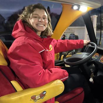 A Wienermobile driver. 