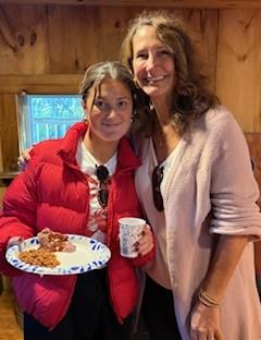 Emma and Liz Hall enjoying the barbecue. Courtesy photo mom and daughter