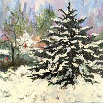 Judy Nixon painting at Boothbay Region Art Foundation. Courtesy of the venue