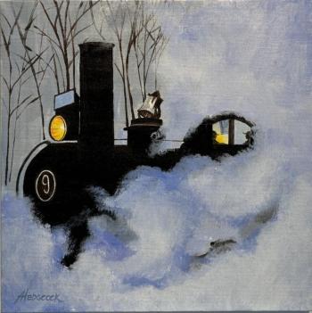 "Locomotive #9" - Ann Hedgecock acrylic. "Locomotive #9" - Ann Hedgecock acrylic.