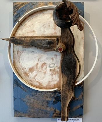 "Supermoon Night Diver" - Andre Benoit wood assemblage. "Supermoon Night Diver" - Andre Benoit wood assemblage.
