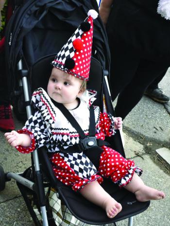 Halloween parade participants.