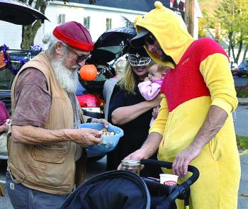 Halloween parade participants.