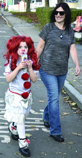Halloween parade participants.