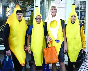 Halloween parade participants.