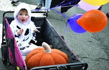 Halloween parade participants.