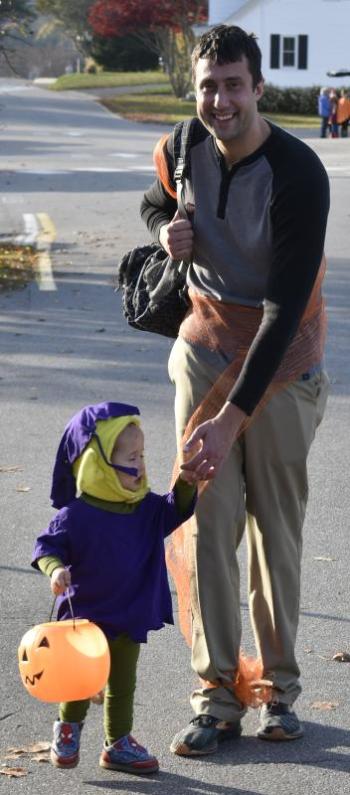 Halloween parade participants.