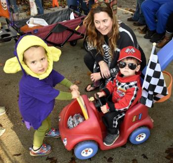 Halloween parade participants.