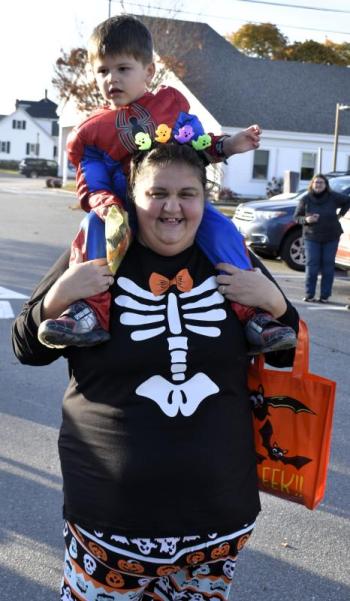 Halloween parade participants.