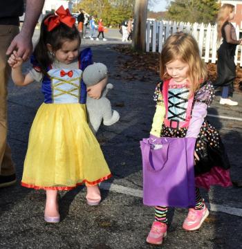 Halloween parade participants.
