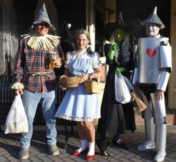 Halloween parade participants.