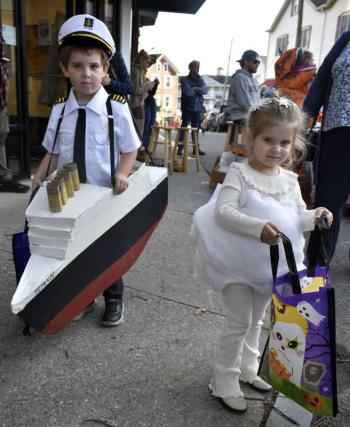 Halloween parade participants.