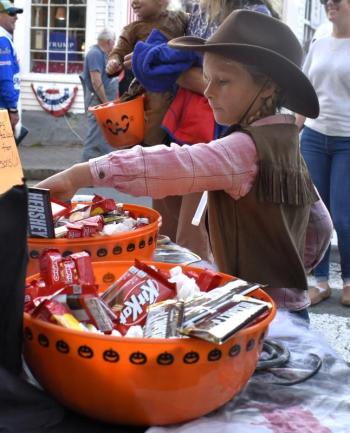 Halloween parade participants.