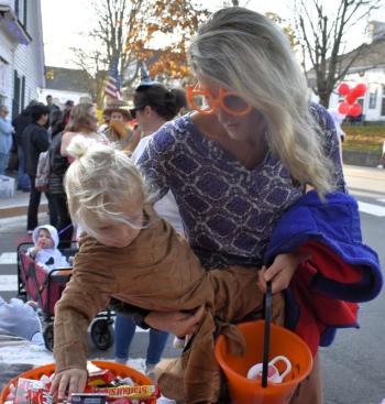 Halloween parade participants.