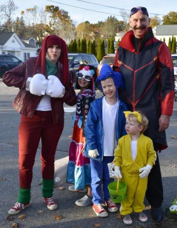 Halloween parade participants.