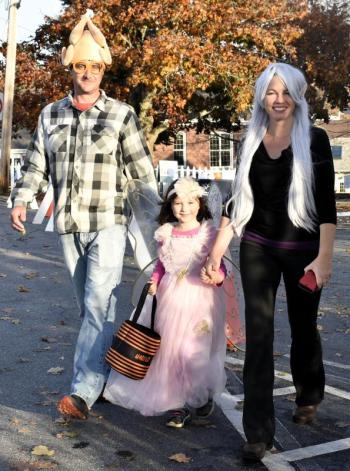 Halloween parade participants.