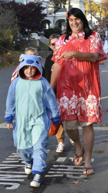 Halloween parade participants.