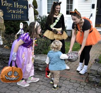 Halloween parade participants.