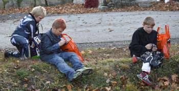 Halloween parade participants.