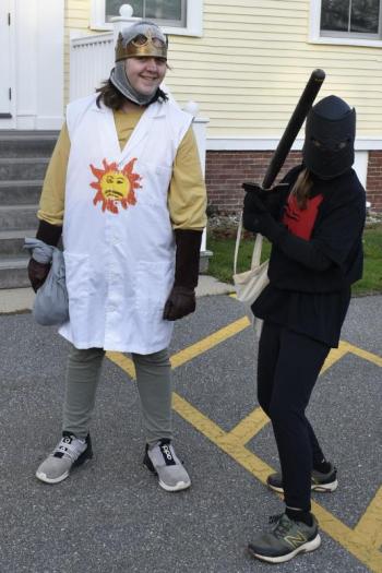 Halloween parade participants.