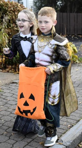 Halloween parade participants.