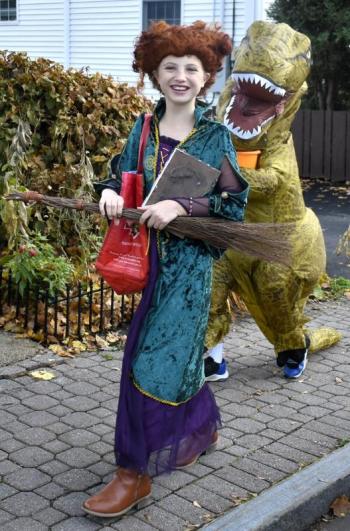 Halloween parade participants.