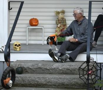 Halloween parade participants.