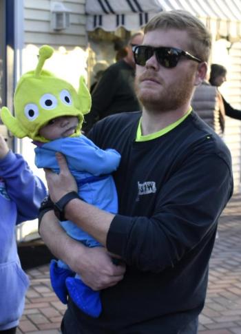 Halloween parade participants.