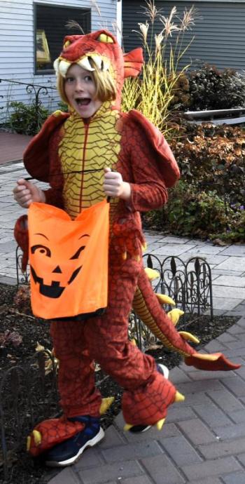 Halloween parade participants.