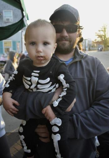Halloween parade participants.