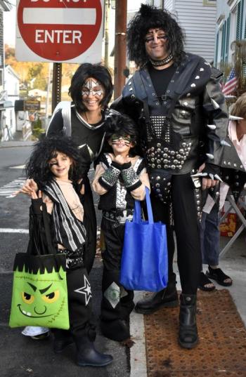 Halloween parade participants.