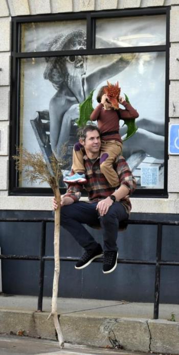 Halloween parade participants.