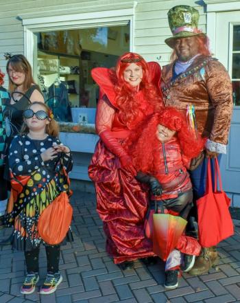 Halloween parade participants.