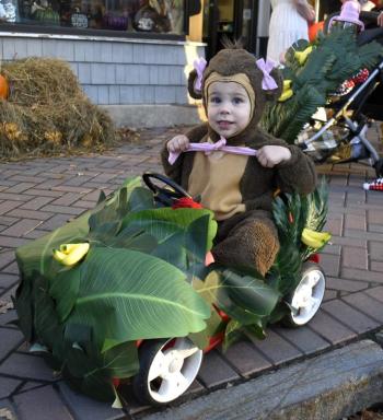 Halloween parade participants.