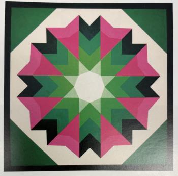 Fairy Flower pattern. From the book, "The Maine Barn Quilt Trail in Maine's High Peaks." Fairy Flower pattern. From the book, The Maine Barn Quilt Trail in Maine's High Peaks.