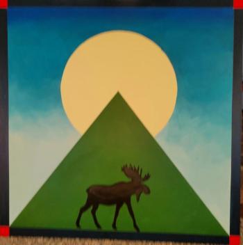 Full Moon Moose quilt by Vicki Reinecke. Courtesy image Full Moon Moose quilt by Vicki Reinecke. Courtesy image