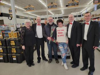 Members of the Nor'easters post Valentine serenade! Courtesy of Kathy Robitaille