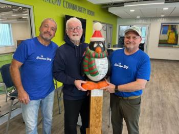 Three of the “Sauna Boys” who will start the countdown at the Penguin Plunge at 11 a.m. on Jan. 1 at the East Boothbay/Murray Hill boat landing.  Jim Jellison, Sal Martti, and Andy Cozzi are pictured above; missing are Curt Crosby, Richard Taylor and Don Earle. Courtesy of David Washburn   