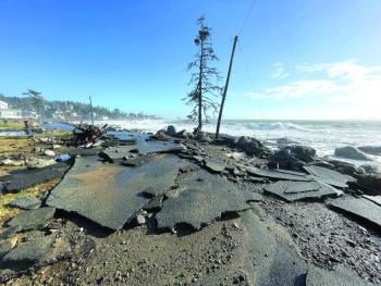 January 2024 storm damage on Shore Road at Ocean Point. File photo