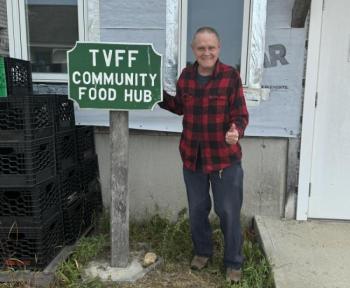 Weston Wotton, Mobius Volunteer of the Year 2024 made this fine sign after hearing the community food hub was in need of one - people couldn't find it. With the help of staff , he created and installed this fine sign. Eleanor Cade Busby photo Weston Wotton, Mobius volunteer of the Year 2024. Eleanor Cade Busby photo