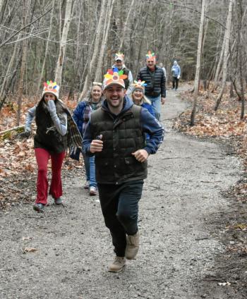 Runners on the school trail at the 2024 Boothbay Region Turkey Trot. FRITZ FREUDENBERGER/Boothbay Register Runners on the school trail at the 2024 Boothbay Region Turkey Trot. FRITZ FREUDENBERGER/Boothbay Register