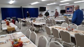 The Post's transformation is complete and the hall is ready for diners. JANE CARPENTER/Boothbay Register Transformed