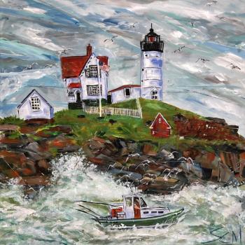 "Passing by the Spectacular Nubble Light" - Sandra Chase Morrissey. "Passing by the Spectacular Nubble Light" - Sandra Chase Morrissey.