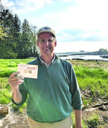 Charlie Britton with his 50-cent prize. Anne Britton photo 