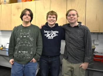 Pictured from left are Sila Lehouillier, Chase Mansfield, and Afton Warren-Burdin of the Snail Syndicate. ISABELLE CURTIS/Boothbay Register